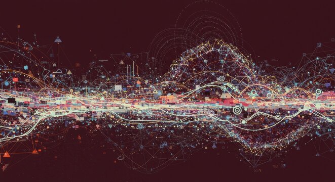 Abstract Visualization Dynamic Energy Flow and Data Stream Illustration