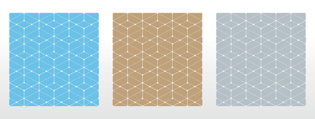 Poster - Set of abstract geometric patterns. Seamless vector backgrounds. Colored ornaments Graphic modern patterns Simple lattice graphic design