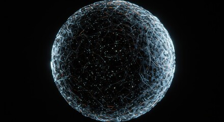 Fototapete - Abstract Sphere of Interconnected Lines and Nodes Digital Network Visualization