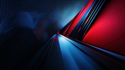 Poster - Dynamic game themed background with black, blue and red colors, abstract lines, wallpaper AI generated image