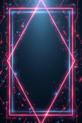 Fototapete - wireframe abstract with glowing geometric lines, subject positioned at the top with clear copy space at the bottom for photo use.
