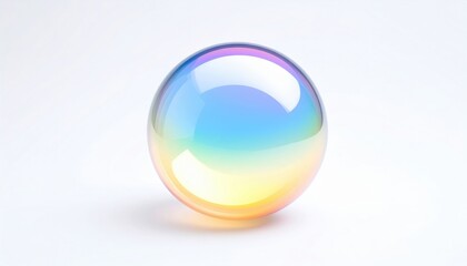 Poster - Colorful Iridescent Sphere On White Background