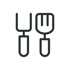 Poster - bbq tools line icon, barbecue grill tools vector symbol with editable stroke