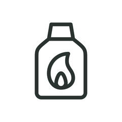 Poster - lighter fluid line icon, charcoal lighter fluid vector symbol with editable stroke