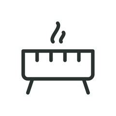 Poster - barbecue grill line icon, shashlik grill vector symbol with editable stroke