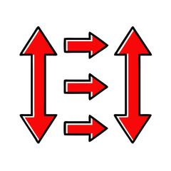 Poster - Red arrows indicating sorting and organization, for websites and apps