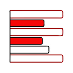 Poster - Red bar chart graphic, for data presentation