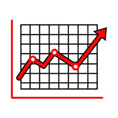Poster - Upward trend line graph, business growth chart, red and black, for presentations