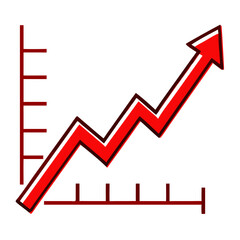 Poster - Red arrow graph showing growth, for presentations