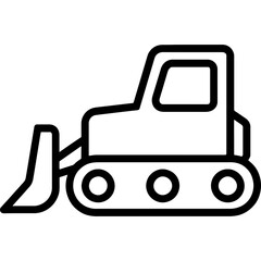 Poster - Clean outline bulldozer icon