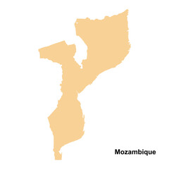 Naklejka na meble Mozambique country map vector isolated on transparent background