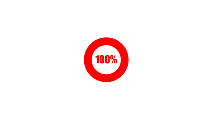 Poster - A 100 percent achievement circle depicting completeness full completion success and excellent results illustrated with minimalistic design
