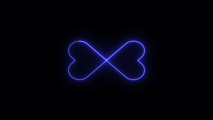 Poster - Glowing neon blue heart shape symbol against a black void illustrating themes of love relationships and affection signifying connection and togetherness