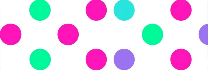 Poster - Colorful Circles Abstract Design - Abstract featuring vibrant pink, teal, and purple circles on a white background. Simple, modern design
