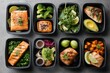 © AIrism Stock - Healthy Salmon Meal Prep in Kitchen, Food Photography, Stock Photo