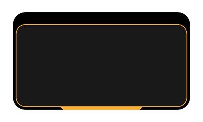 Poster - Futuristic Black UI Panel with Orange Highlights. Minimal Tech Interface Element in Dark Mode Style. SciFi HUD Frame with Sleek Orange Border.