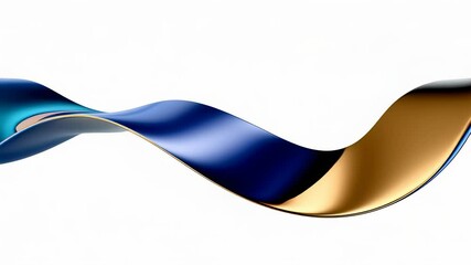 Poster - Abstract Animation Blue and Gold Liquid Swirl