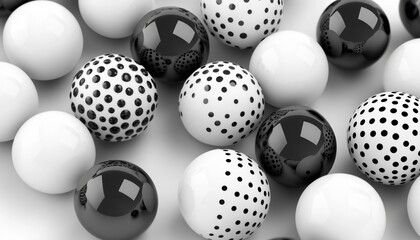Poster - Monochrome Halftone Dots Effect In Black And White: Polka Dot Pattern Template With Circle Dots For A Classic Design Look