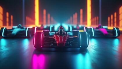 Aufkleber - Dynamic Flash Effects In Racing Cars On City Roads Captured With Long Exposure Night Lights - Abstract Neon Light Rays Themedata.