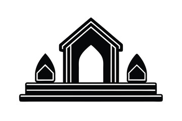Poster - Elegant black silhouette architectural structure icon