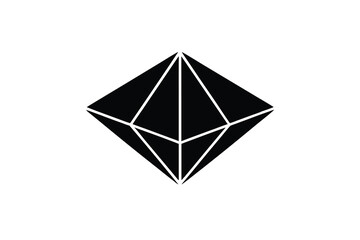 Poster - Black diamond silhouette geometric shape icon design