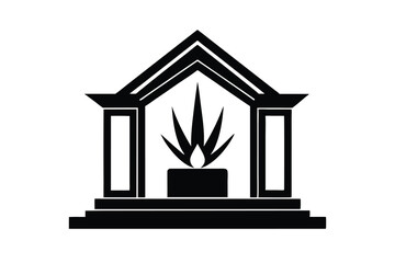 Poster - Agave plant silhouette in architectural structure