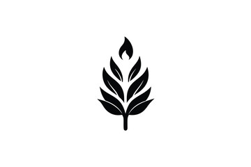 Poster - Elegant black silhouette plant logo design nature icon