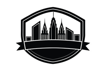 Poster - Cityscape silhouette badge urban skyline design
