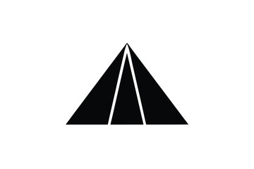 Poster - Black triangle silhouette geometric shape simple minimalist design
