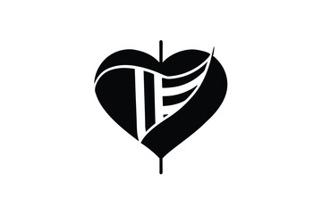 Poster - Black heart silhouette abstract design graphic