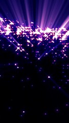 Poster - Purple glowing star field with light rays forming a grid of illuminated nodes