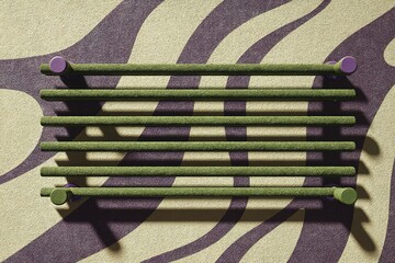Poster - Unique design of colorful rods on a textured background in a modern indoor setting during daylight hours