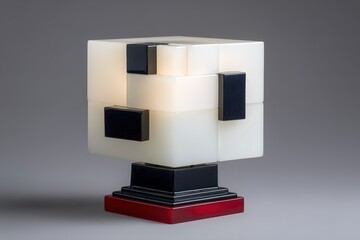 Poster - Unique geometric lamp with contrasting colors designed to enhance modern interior spaces