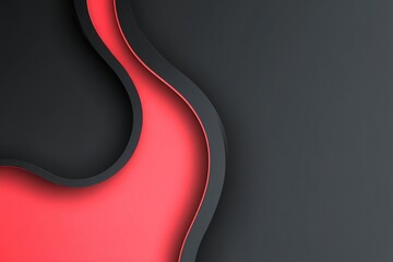 Fototapete - Abstract design featuring red and black curves creating a modern artistic look suitable for backgrounds