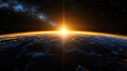 Wall Mural - Planet earth viewed from outer space.