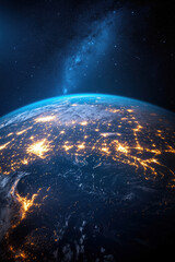 Wall Mural - Planet earth viewed from outer space.
