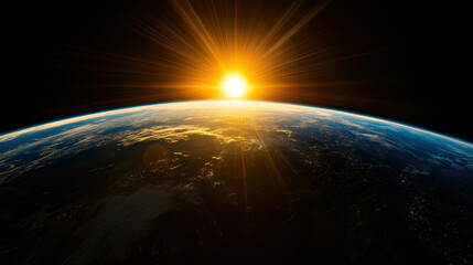 Wall Mural - Planet earth viewed from outer space.