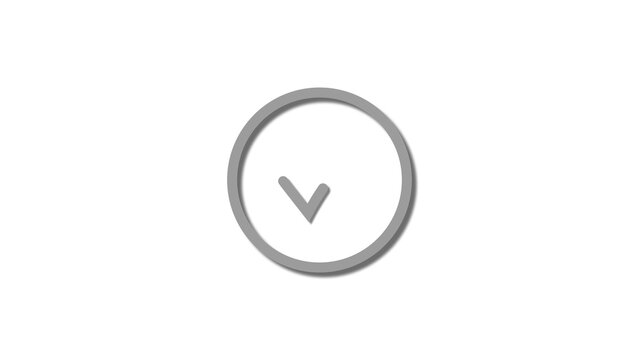 Done text icon gray color 4k illustration. White background 4k video Check mark 4k illustration.