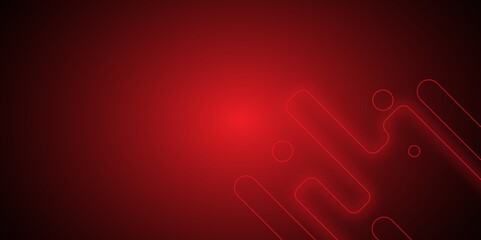 Poster - abstract neon round shapes techno background. neon glowing techno lines, hi-tech futuristic abstract