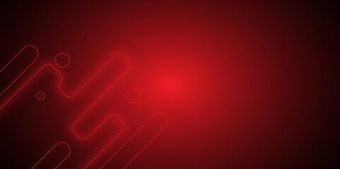 Poster - abstract neon round shapes techno background. neon glowing techno lines, hi-tech futuristic abstract