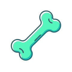 Poster - Single bone icon, teal, for pet apps