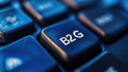 Fototapete - Close-up of a computer keyboard key labeled B2G