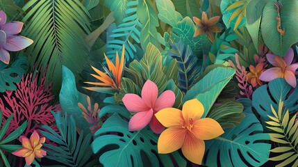 Aufkleber - Summer tropical background, swimming pool with tropical leaf shadow