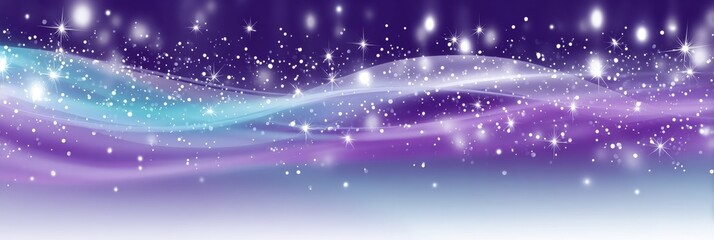 Poster - Sparkling Galaxy Waves - Abstract of shimmering waves and stars, perfect for backgrounds, websites, or design projects. Dreamy, magical feel
