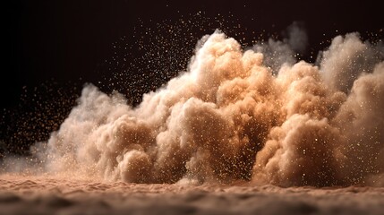 Poster - Sandstorm sand dust cloud flying small particles isolated