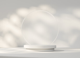 Poster - Minimal Modern White Podium Platform For Product Display Showcase 3D Rendering	
