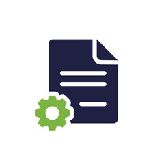 Poster - A modern file icon with a settings gear, ideal for representing document settings or management tools in digital applications, enhancing user interfaces and experiences in UIUX design