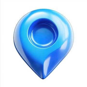 3D glossy blue location pin