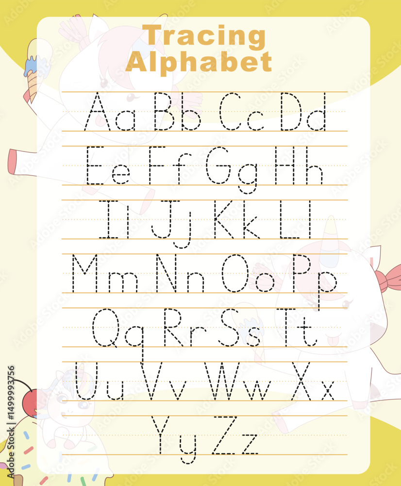 Tracing alphabet letters worksheet with all alphabet letters. ABC ...