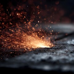 Poster - Sparks flying during precision metal cutting